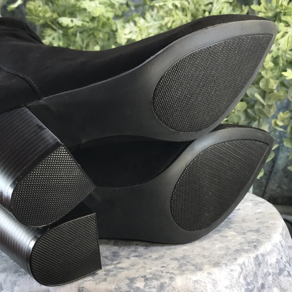 SO Tibia Black 17” Faux Suede Pointed Toe Fashion Slouch Boots WMS 10M🌟NIB🌟 - Picture 10 of 14
